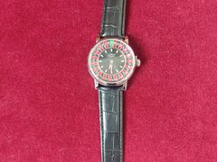 Ceas nou cu design Ruleta Casino, curea piele, bila rotativa